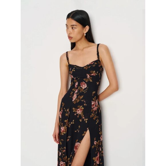 New Reformation Women's Katara Midi Dress Size 4 Ballad Floral Pattern - Picture 2 of 8